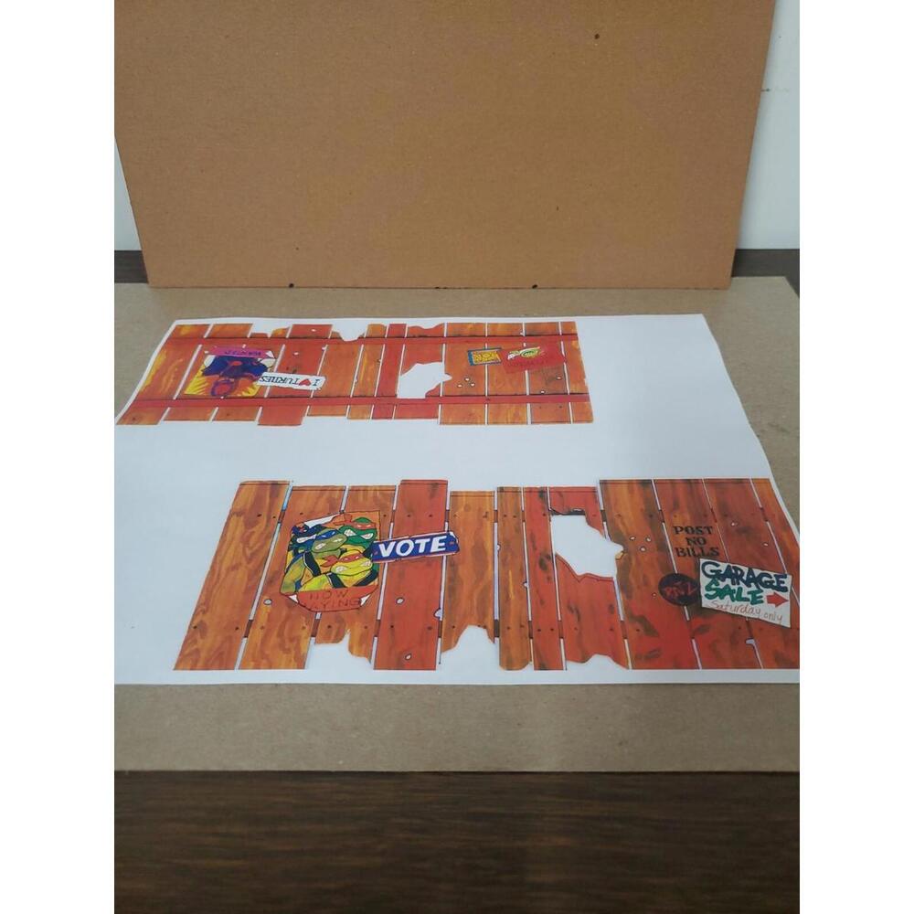 1989 TMNT Sewer Lair Playset Fence Reprint & Cardboard